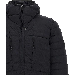 Blue Polyamide Full-Length Jacket