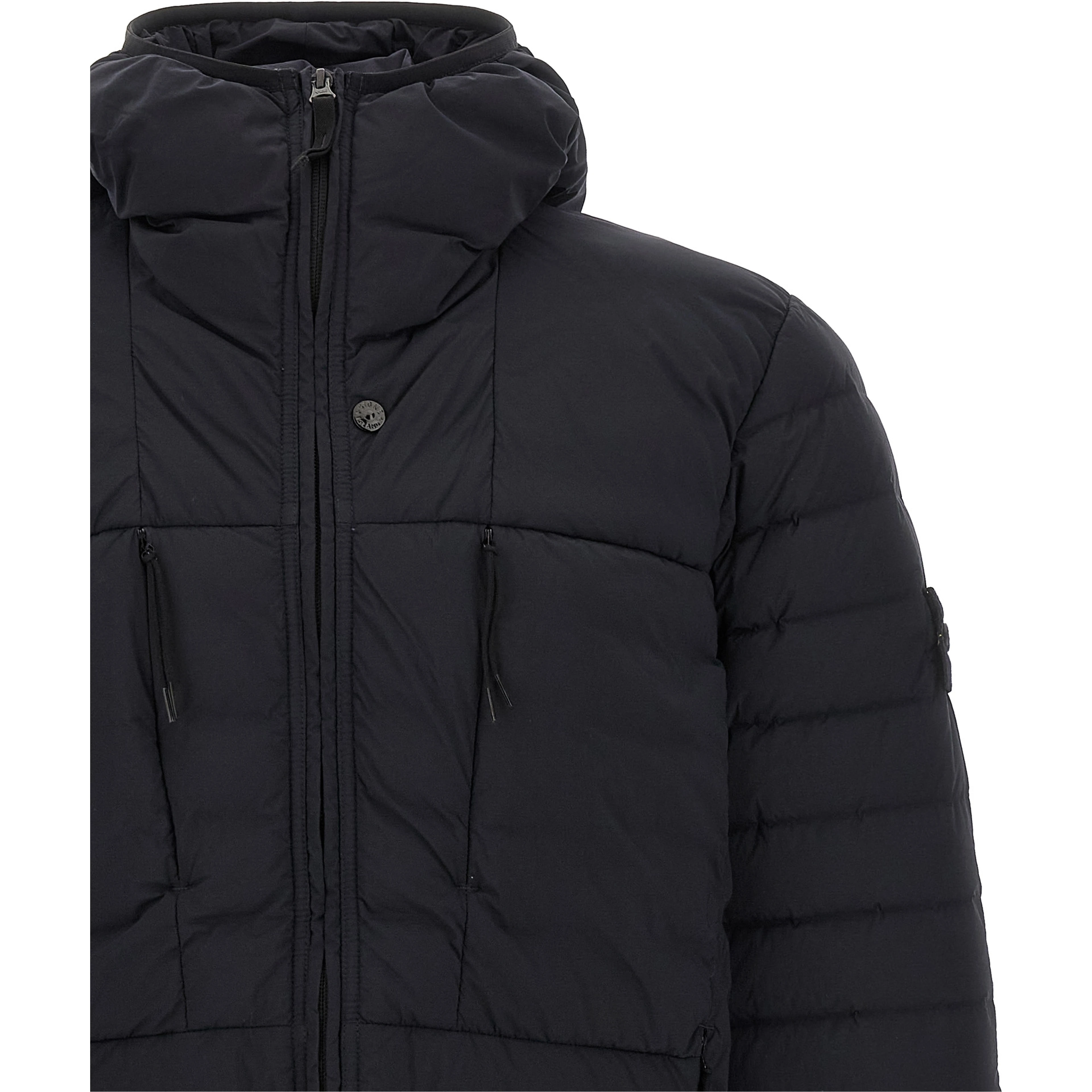 Blue Polyamide Full-Length Jacket