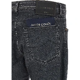 Gray Cotton Straight-Leg Jeans