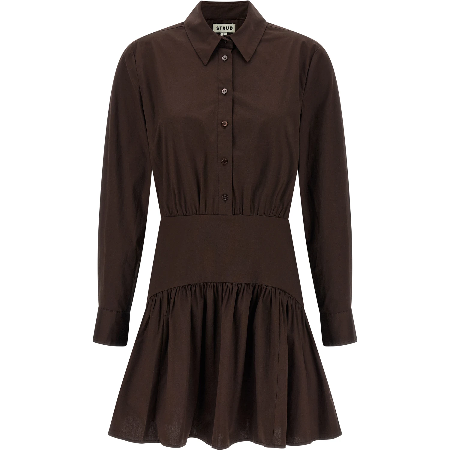Brown Cotton Short Dress