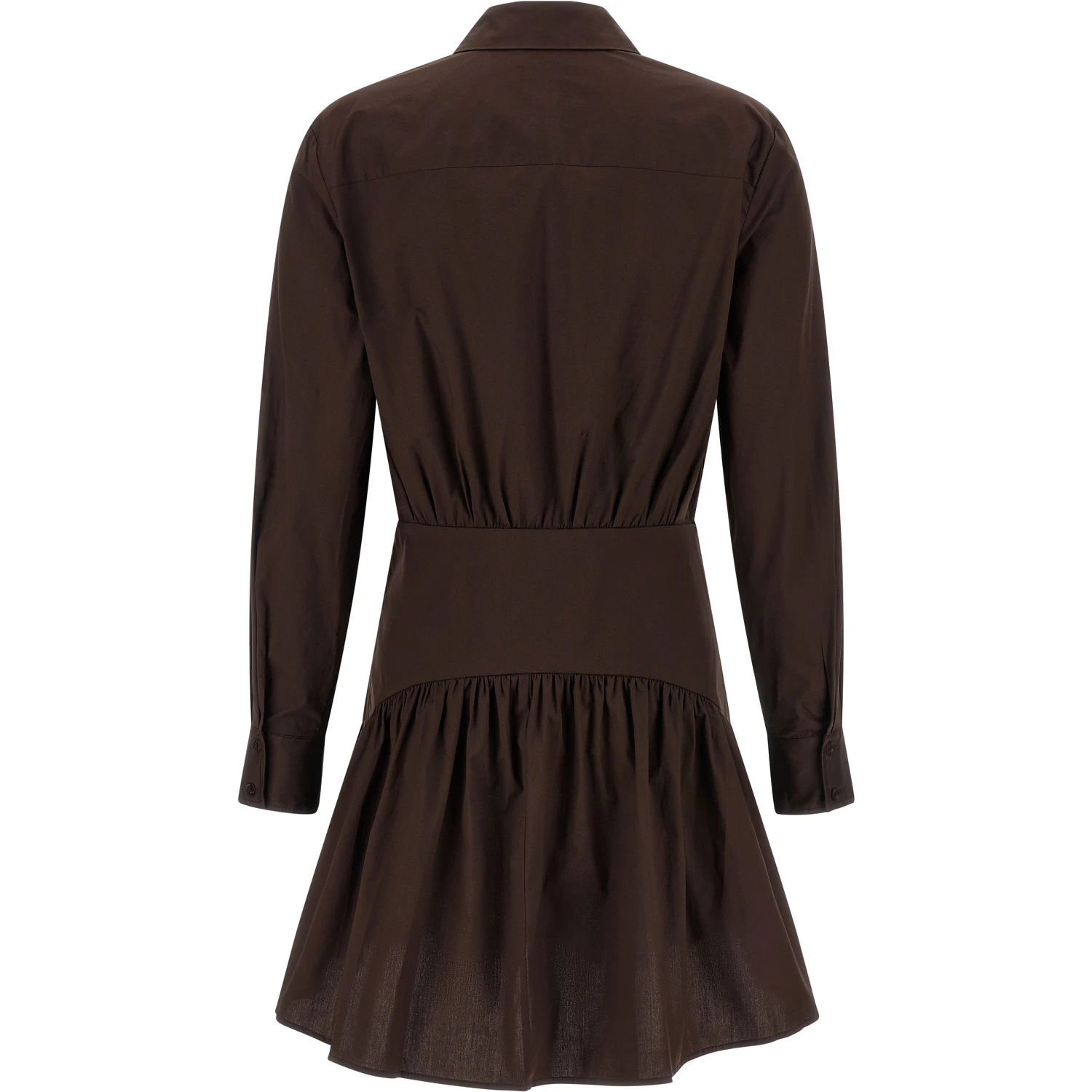 Brown Cotton Short Dress