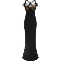 Black Viscose Long Dress