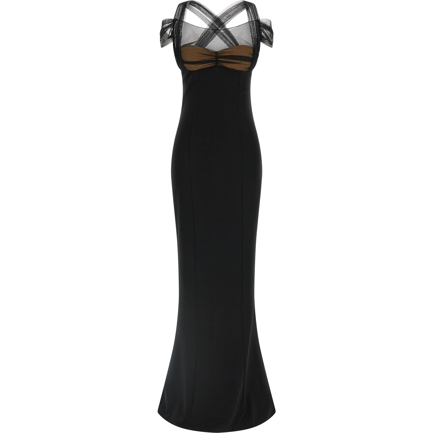 Black Viscose Long Dress