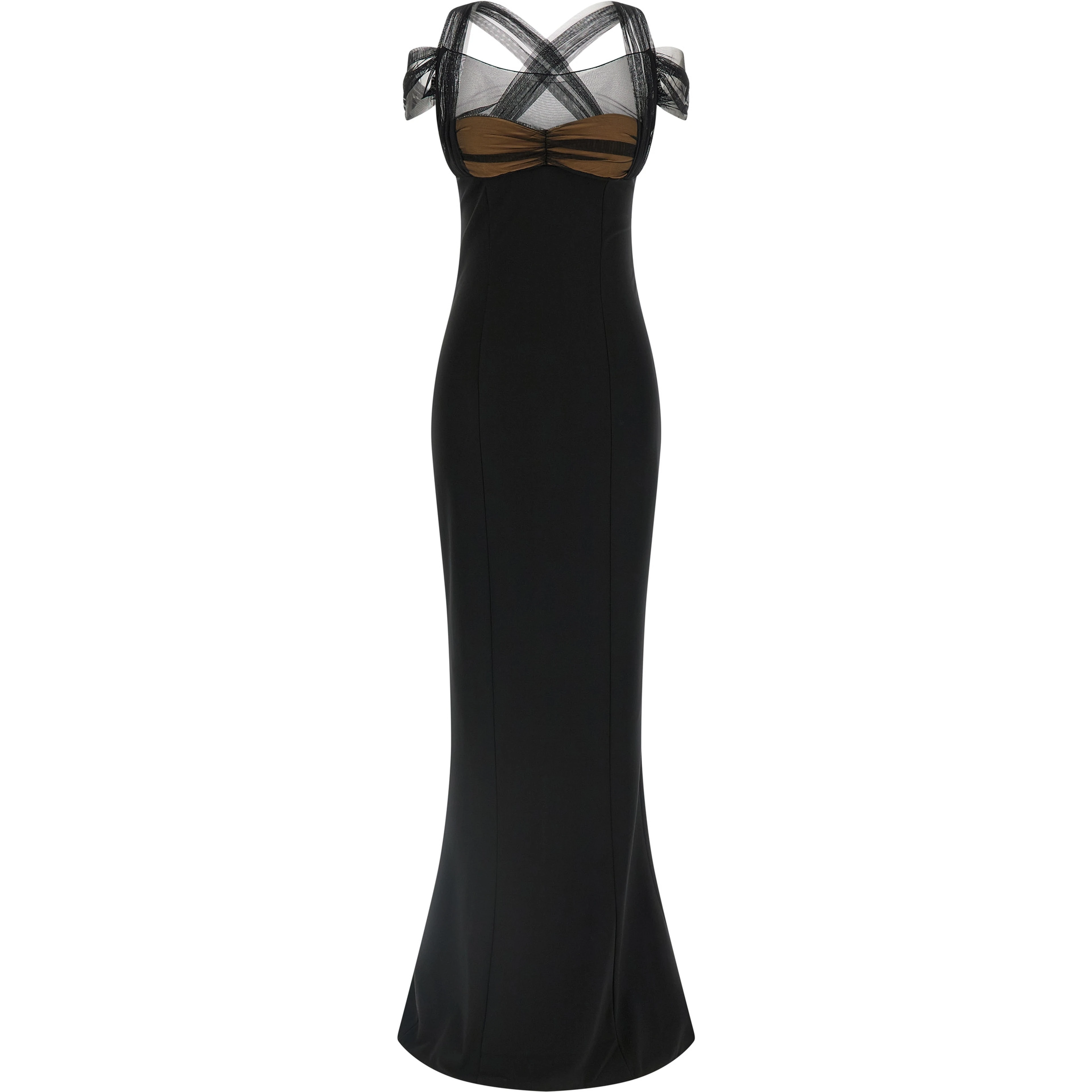 Black Viscose Long Dress