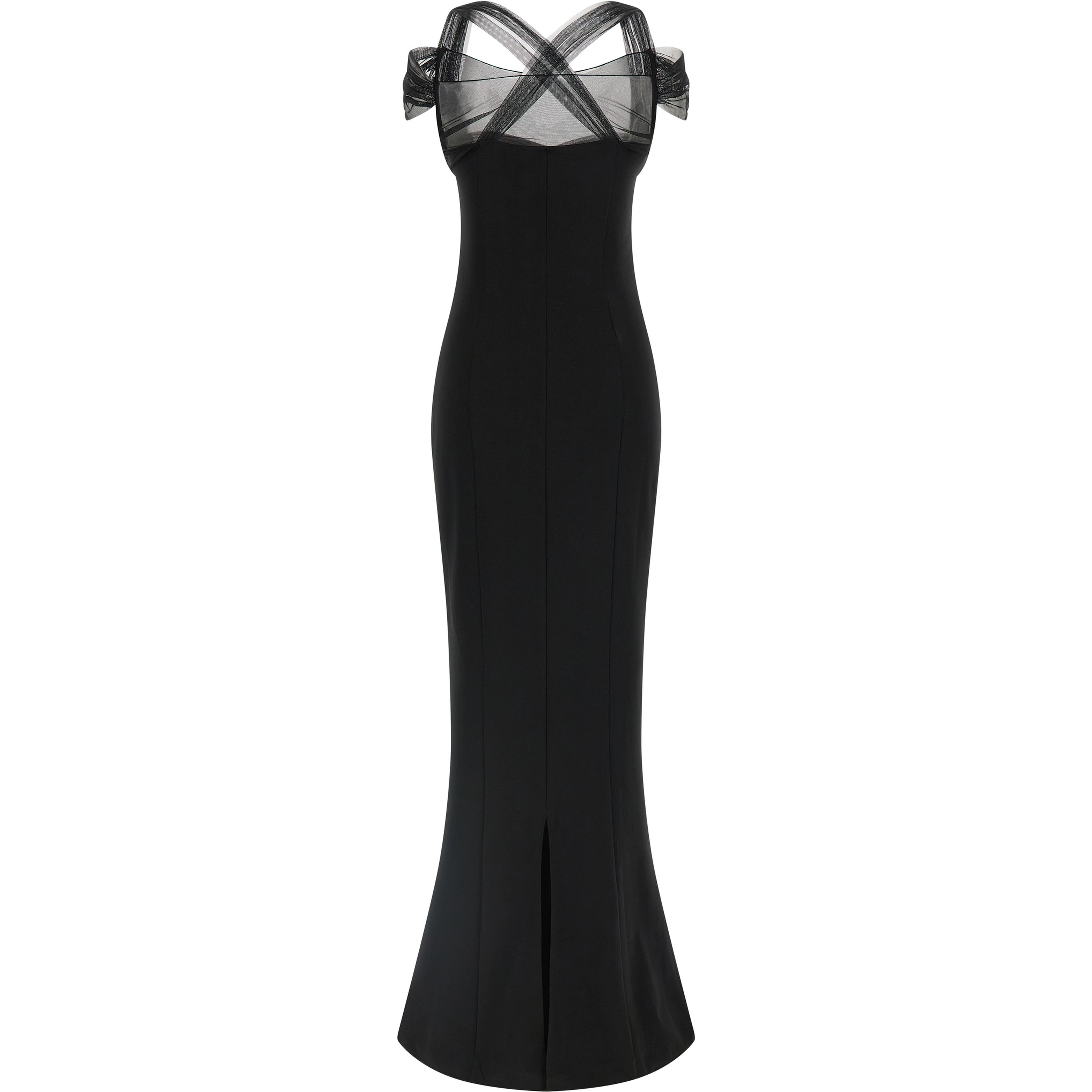 Black Viscose Long Dress