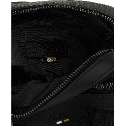 Black Polyester Crossbody Bag