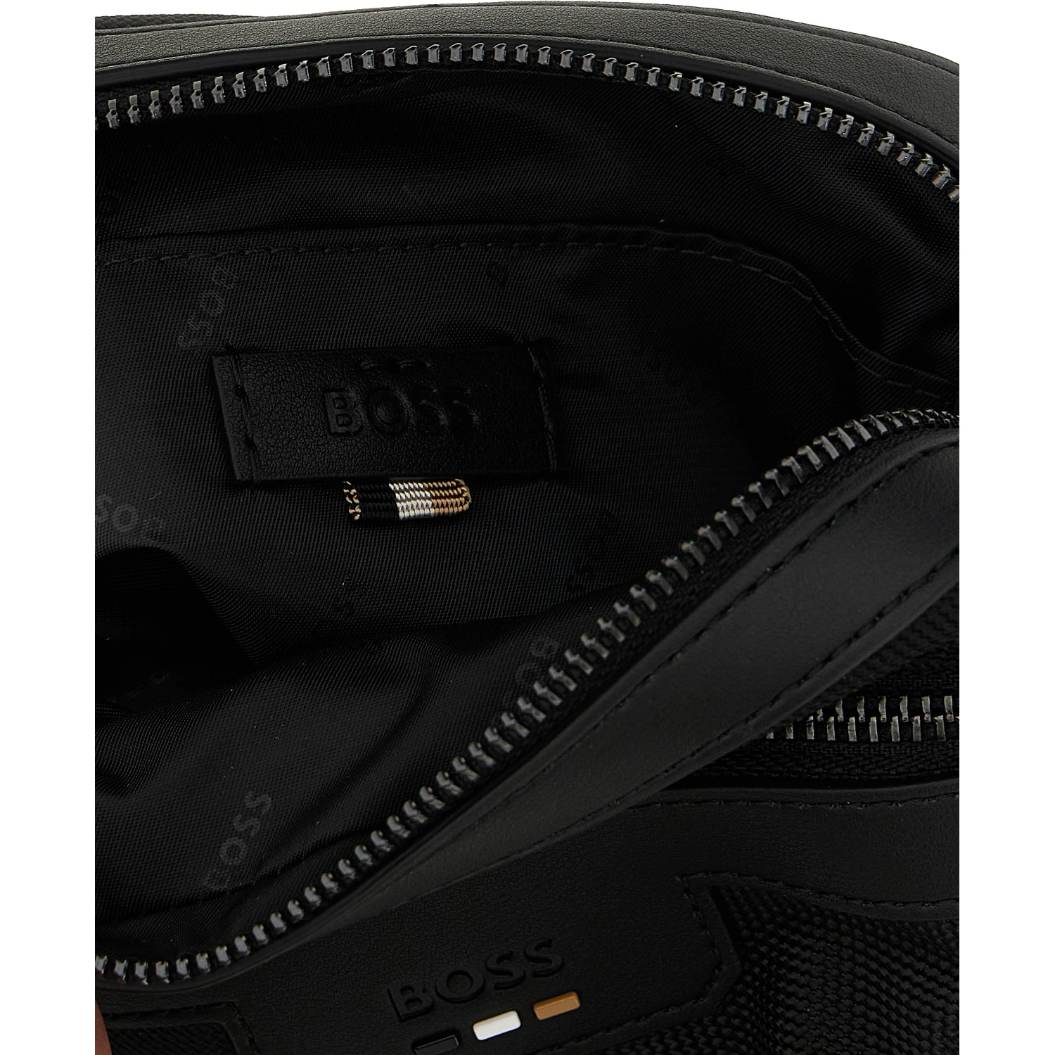 Black Polyester Crossbody Bag