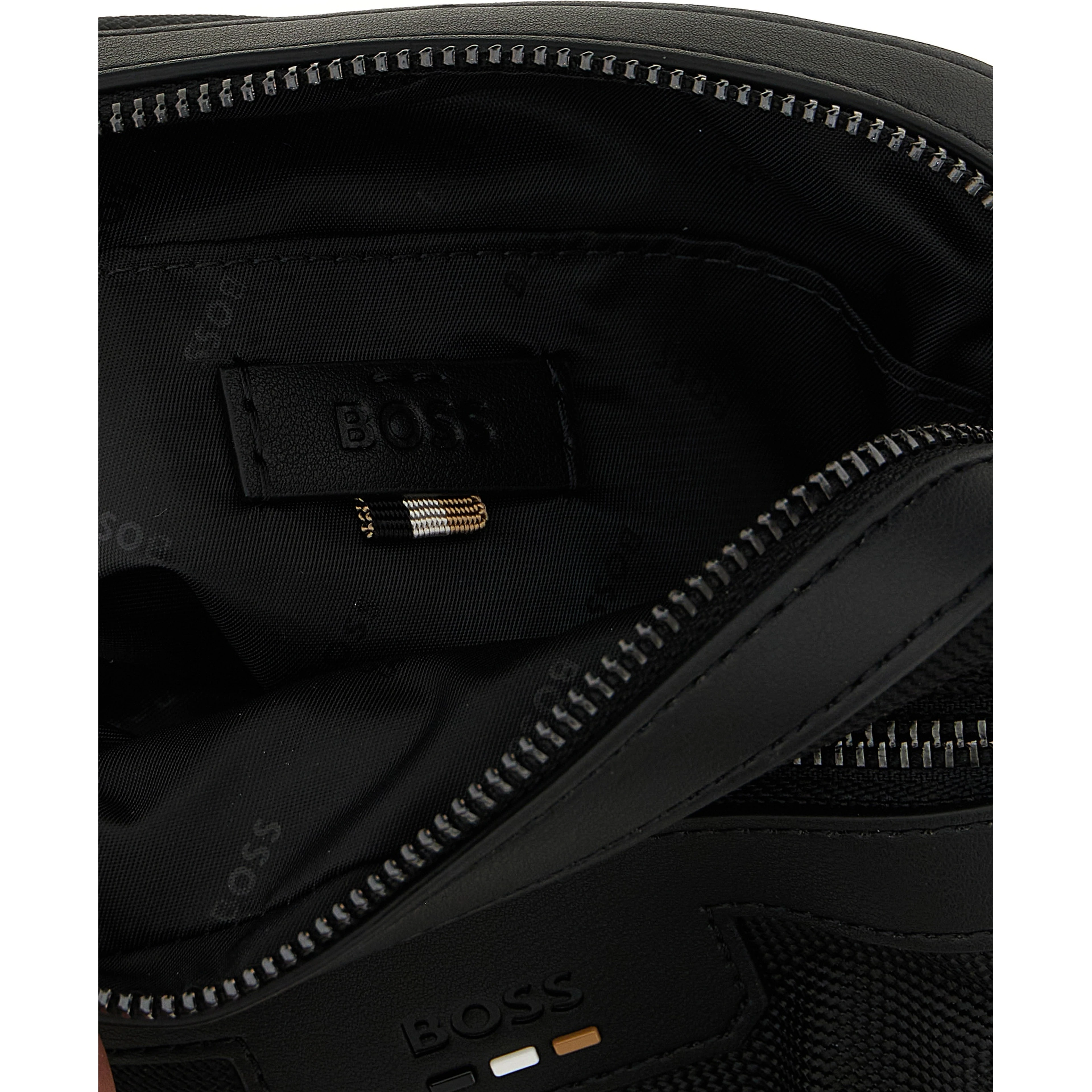 Black Polyester Crossbody Bag