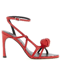 Multicolor Calfskin Stiletto Heel Sandals