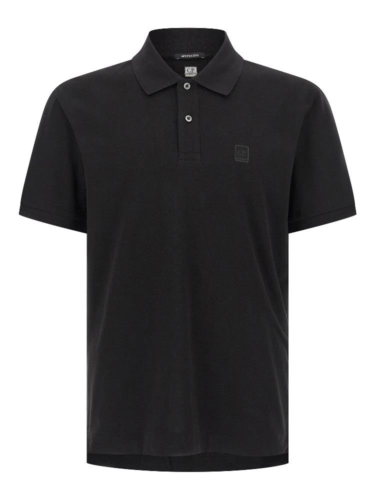 Black Cotton Polo Shirt