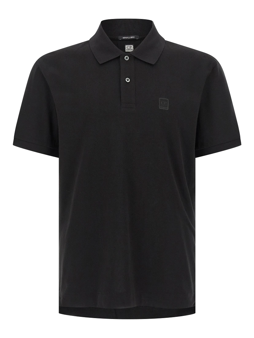 Black Cotton Polo Shirt