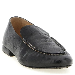 Black Calfskin Slip-On Loafers