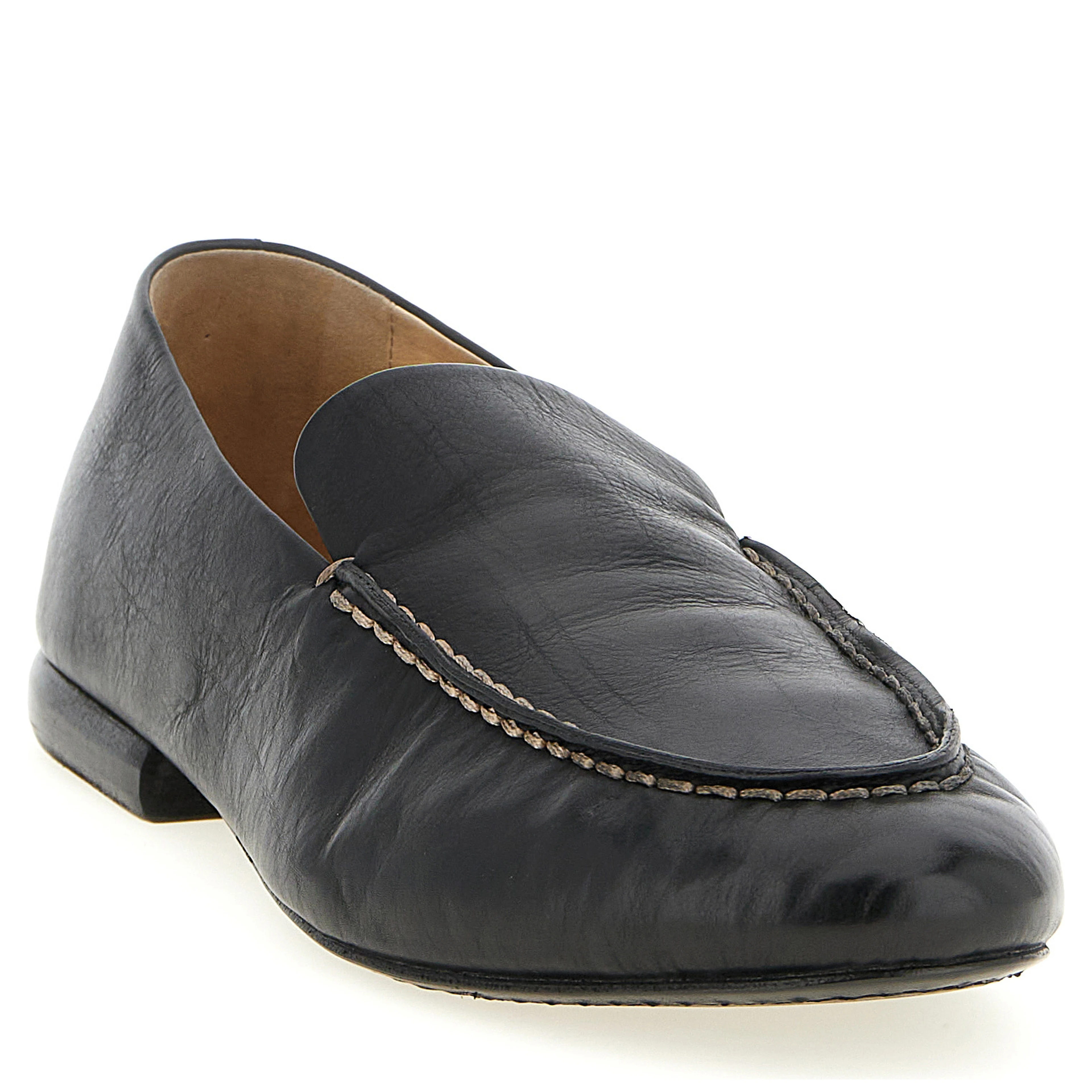 Black Calfskin Slip-On Loafers