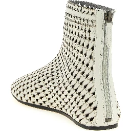 Beige Calfskin Ankle Boots