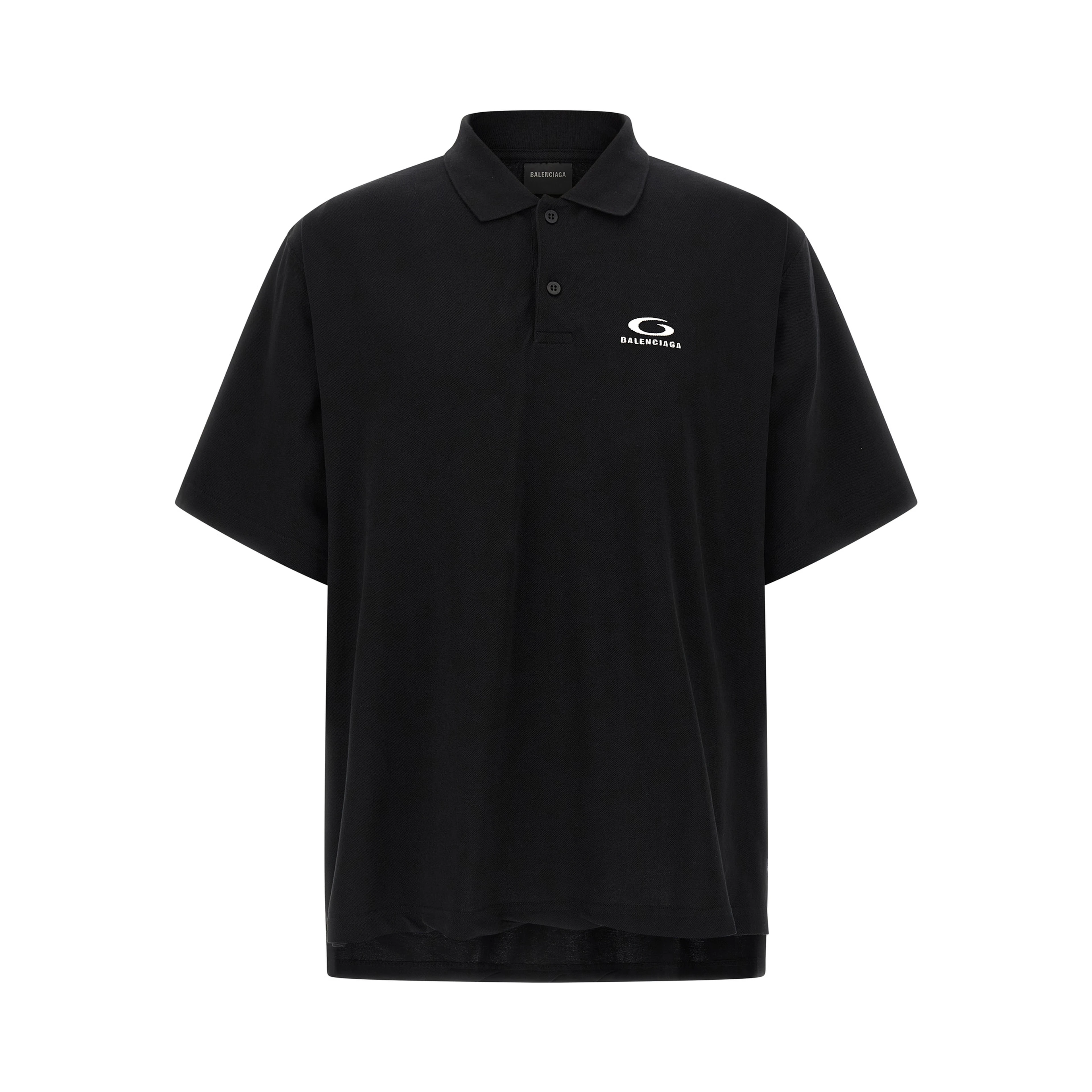 Black Cotton Polo Shirt