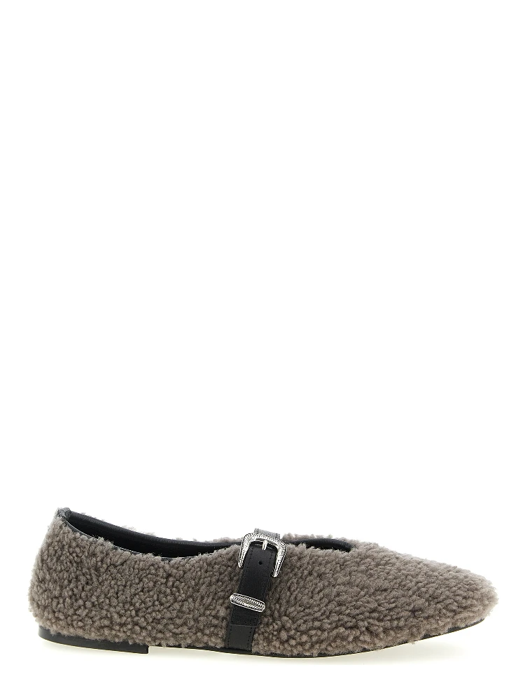 Gray Calfskin Ballet Flats