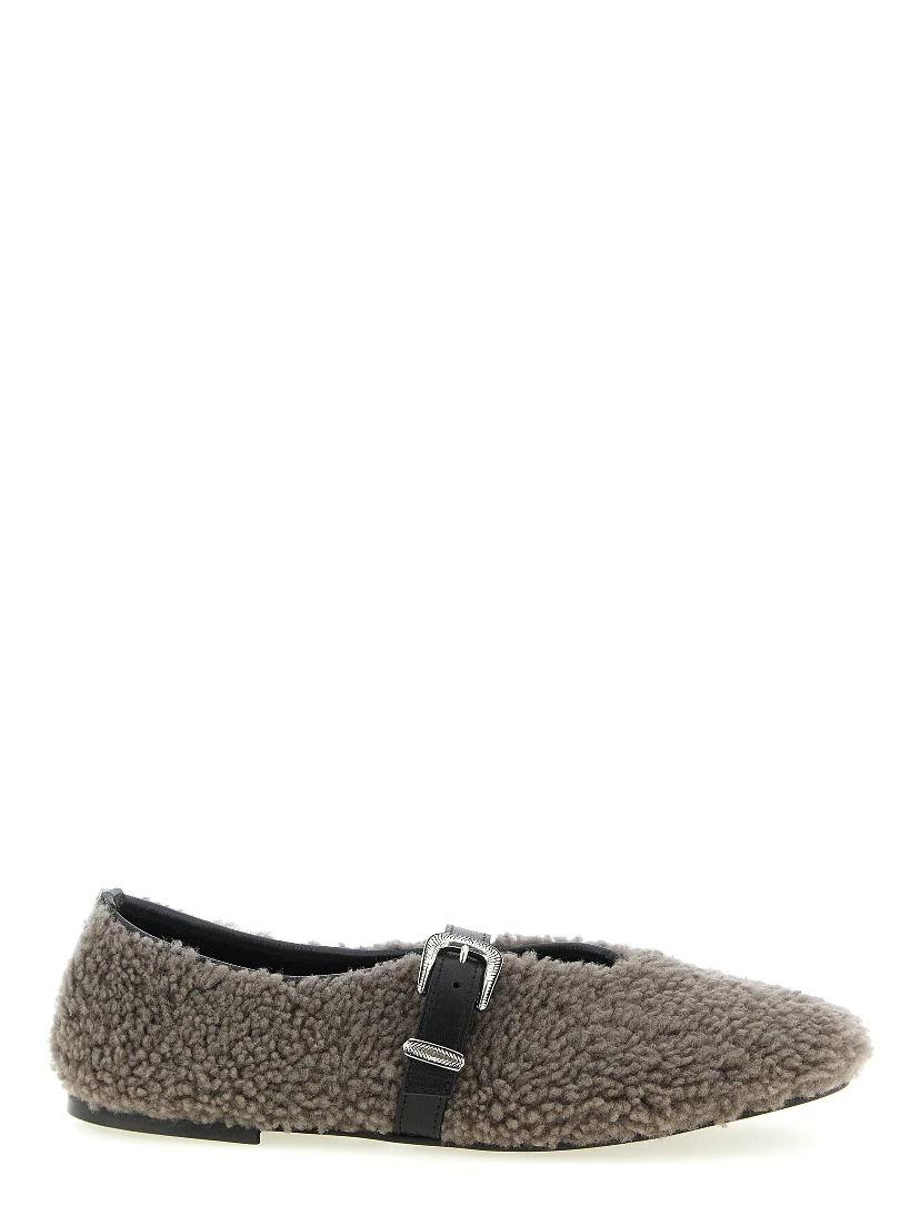 Gray Calfskin Ballet Flats