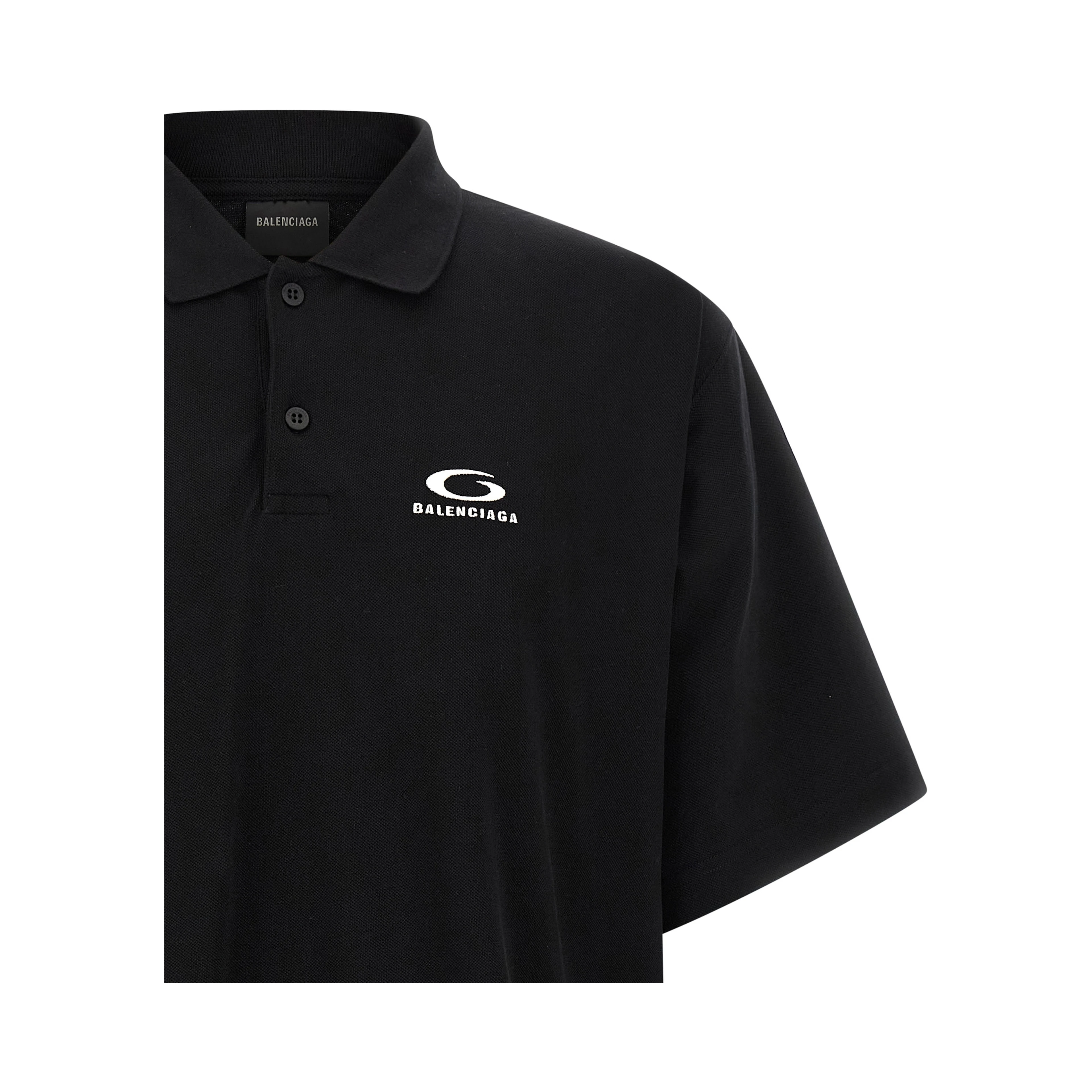 Black Cotton Polo Shirt