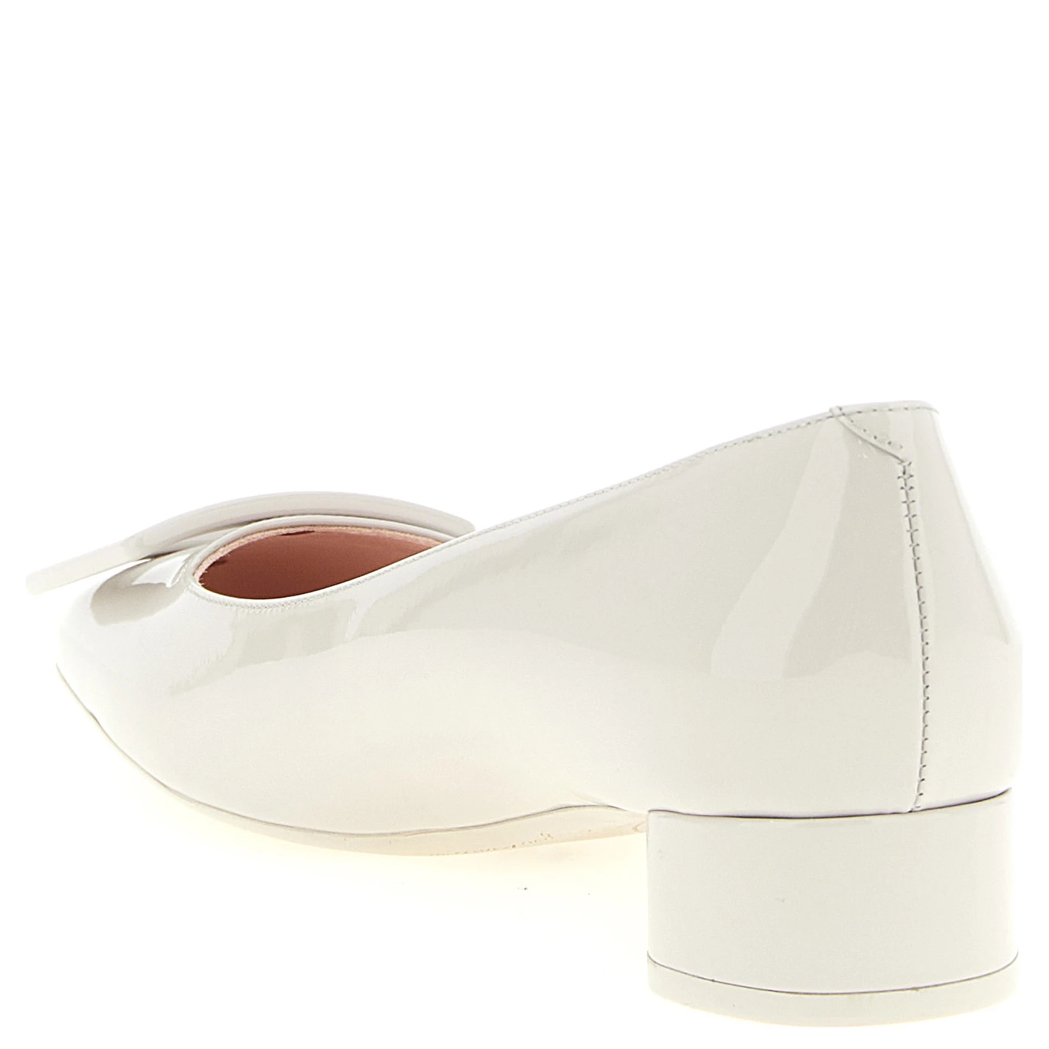 Gray Calfskin Mid Heel Pumps