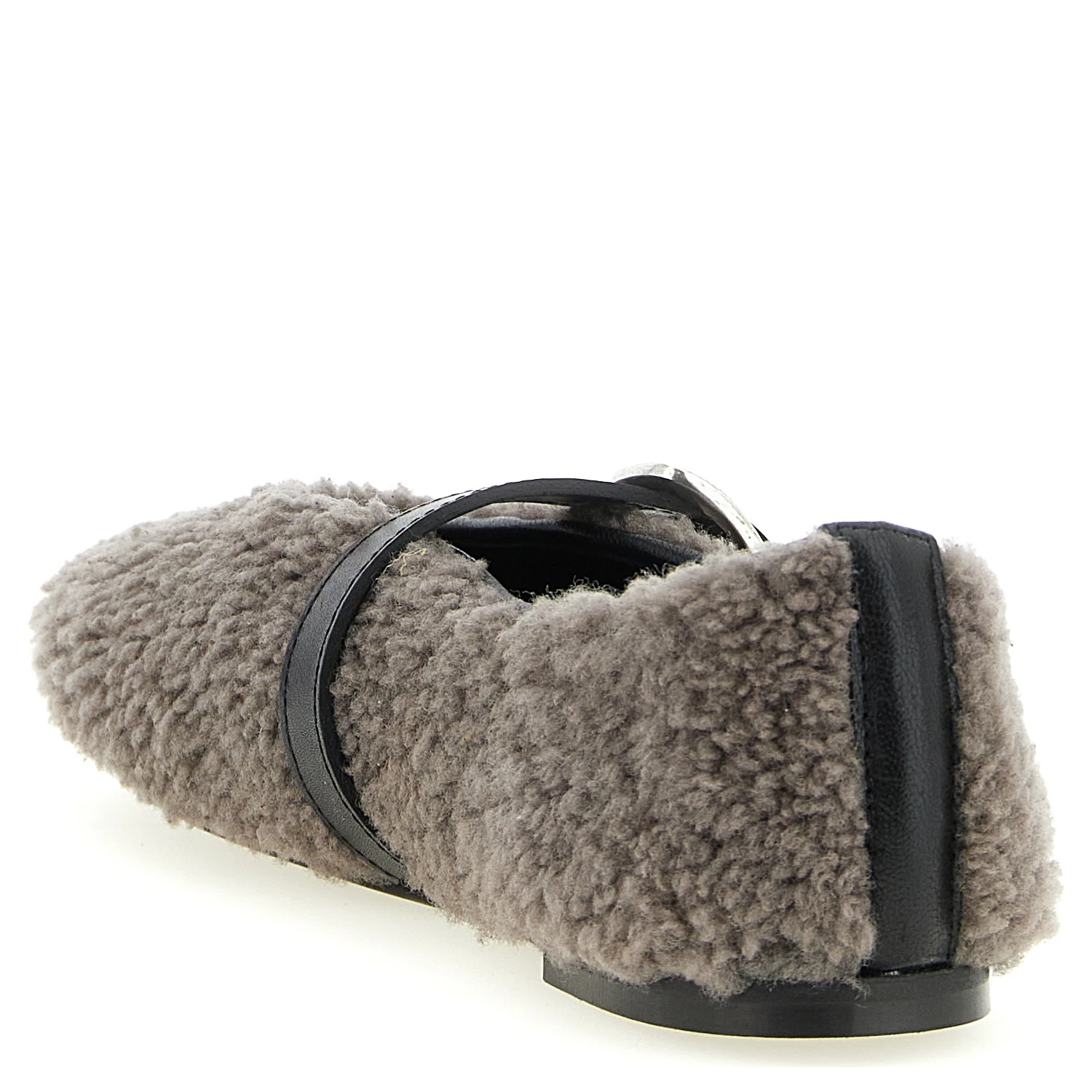 Gray Calfskin Ballet Flats