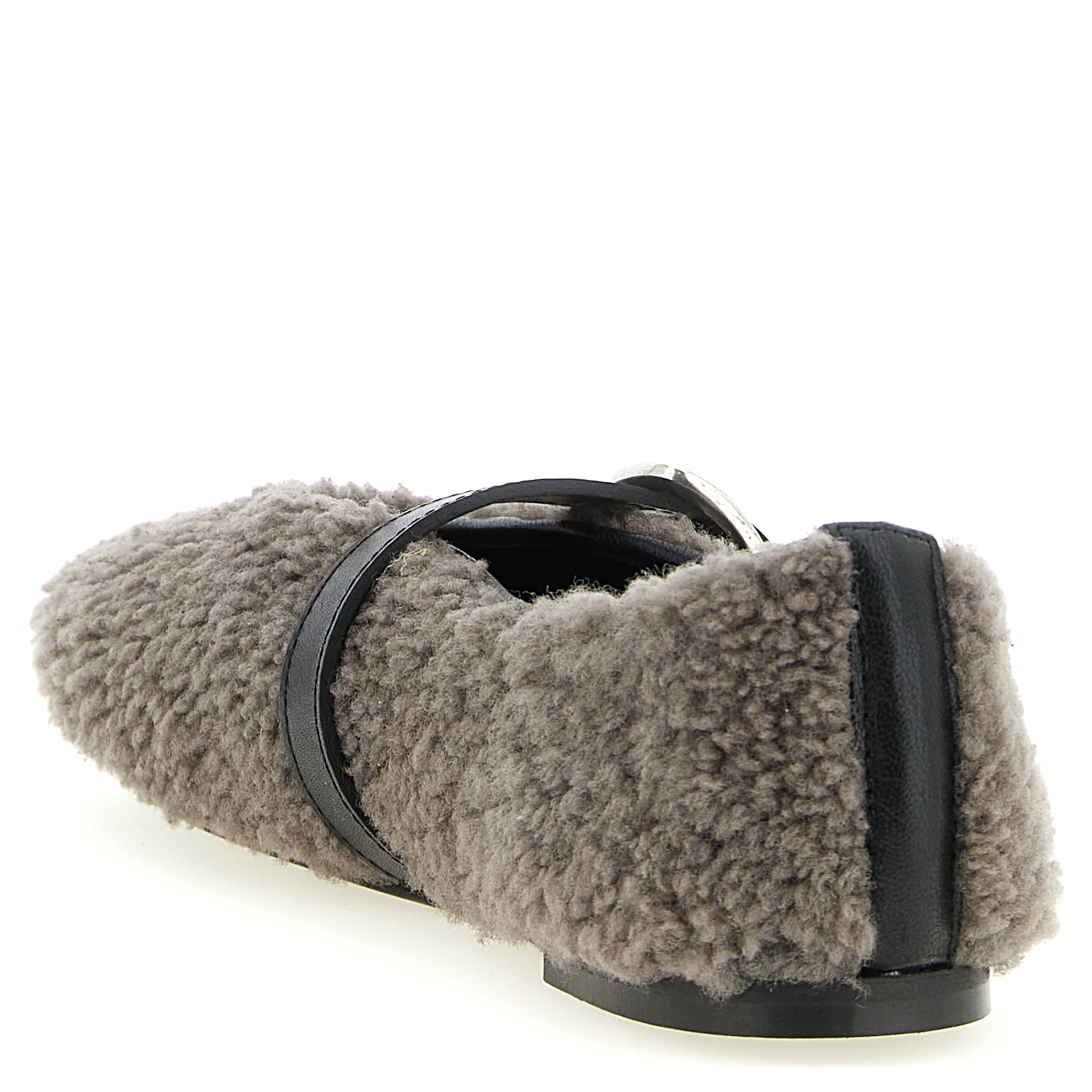 Gray Calfskin Ballet Flats