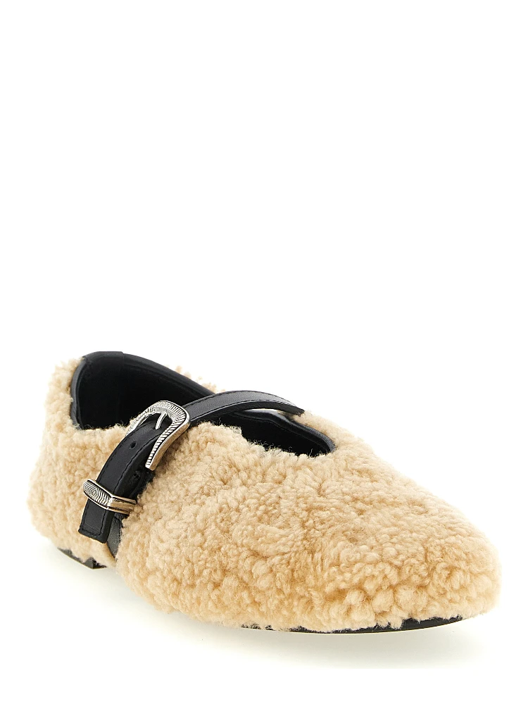 Beige Calfskin Ballet Flats alternative