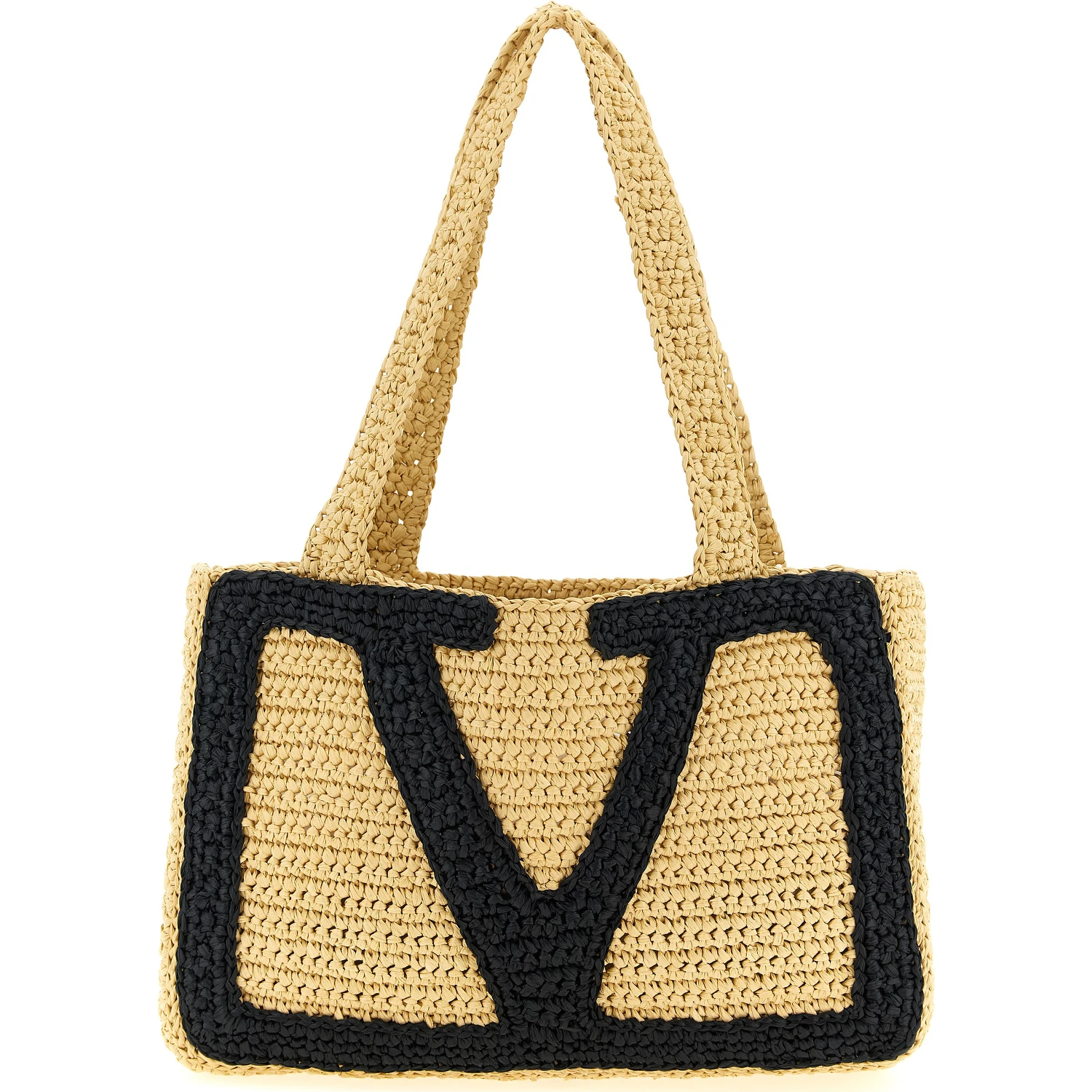 Beige Viscose Tote Bag