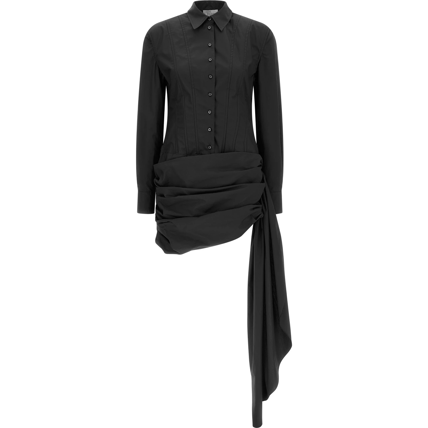 Black Cotton Short Dress