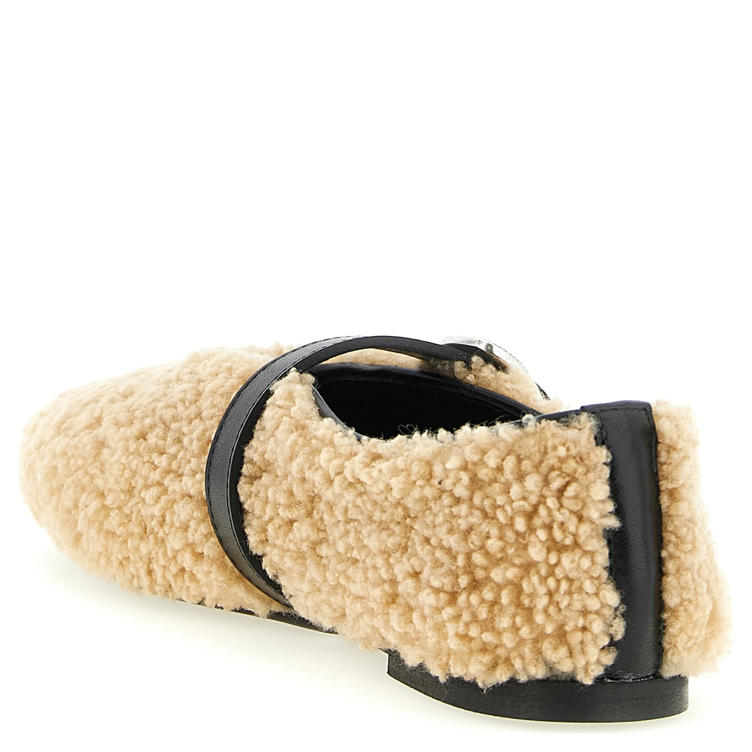 Beige Calfskin Ballet Flats