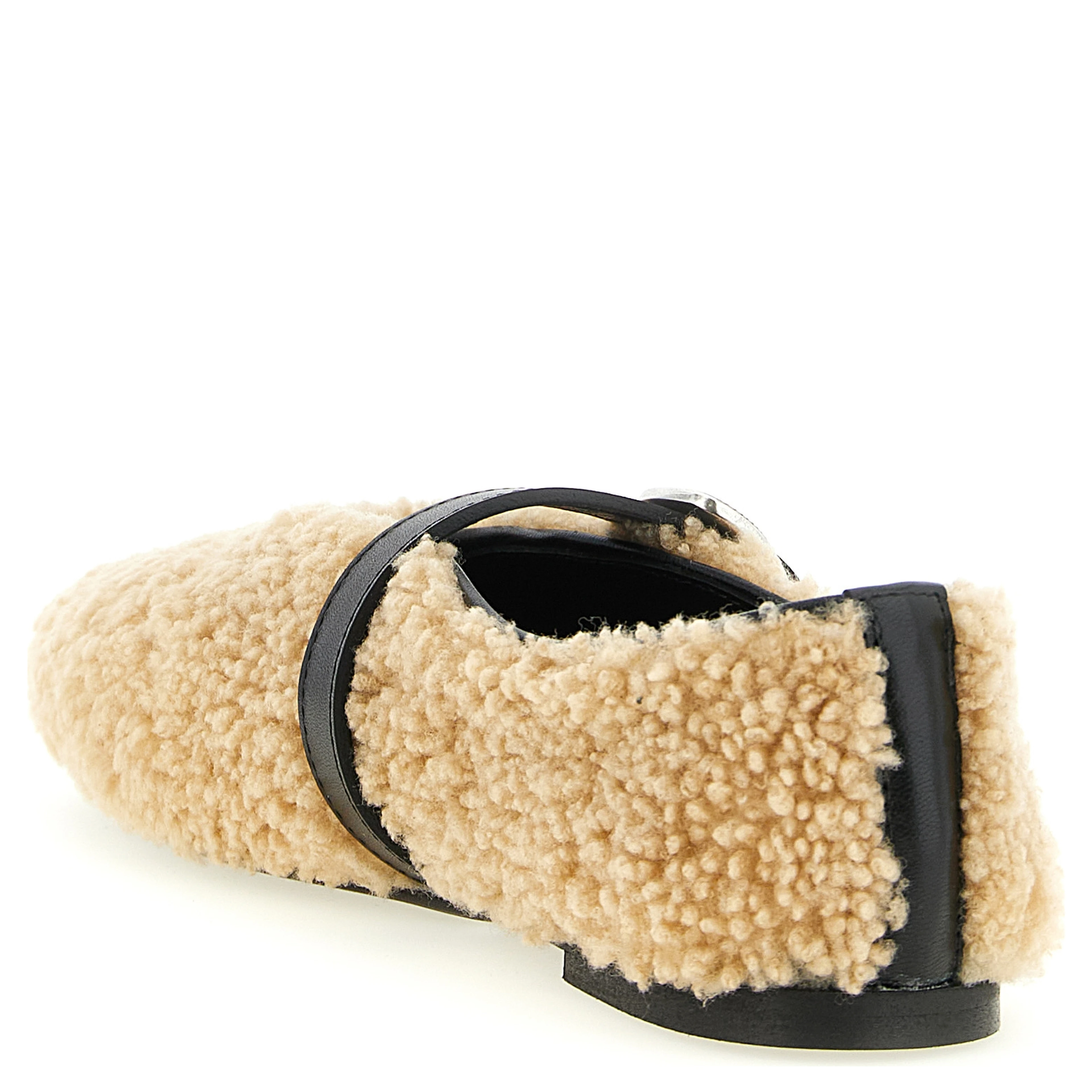 Beige Calfskin Ballet Flats