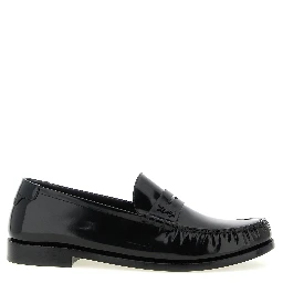 Black Calfskin Slip-On Loafers