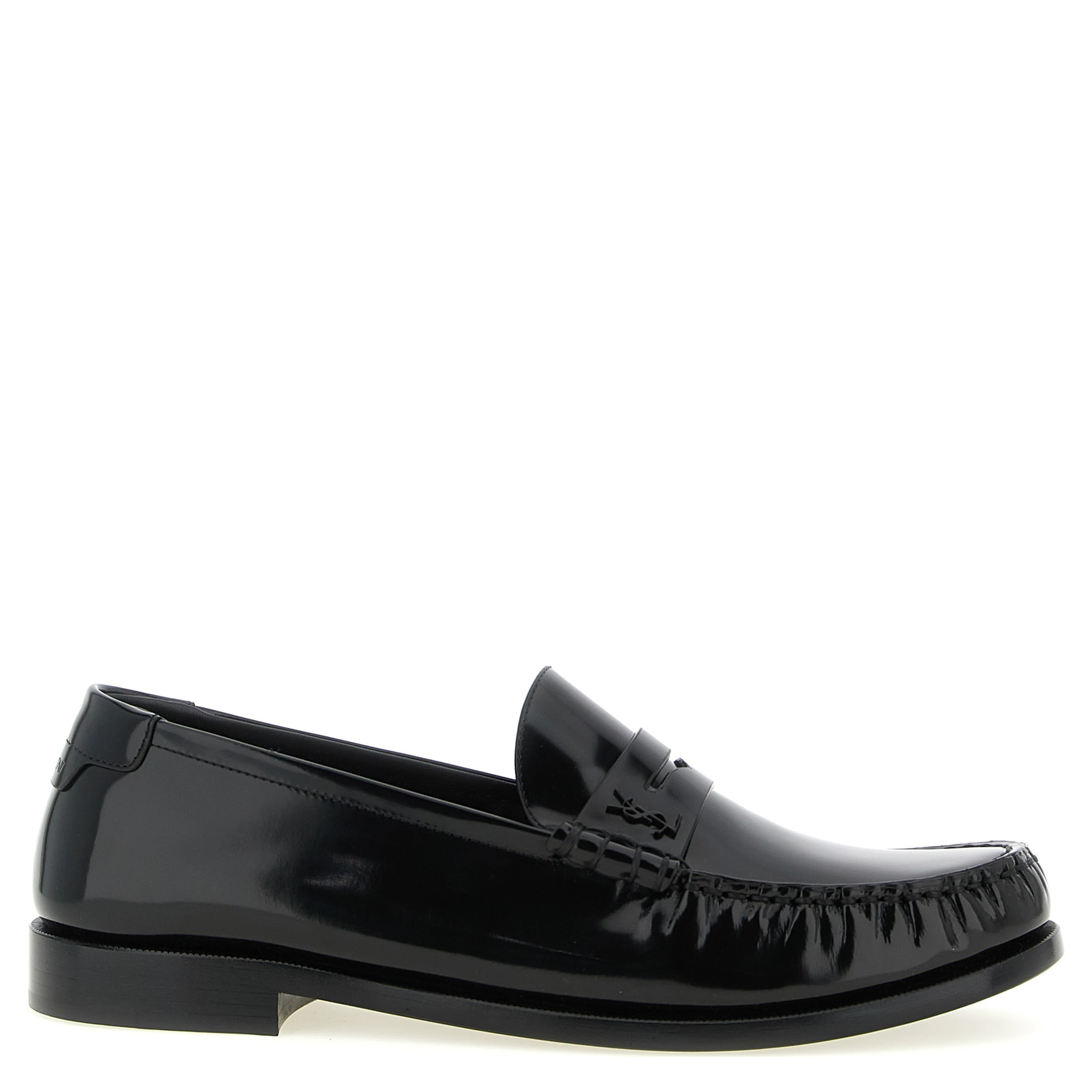 Black Calfskin Slip-On Loafers