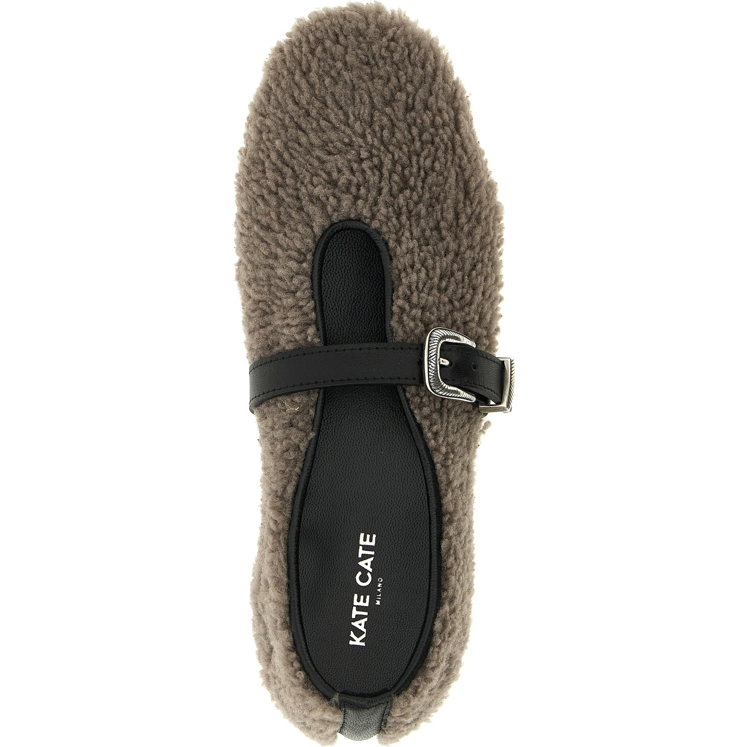 Gray Calfskin Ballet Flats