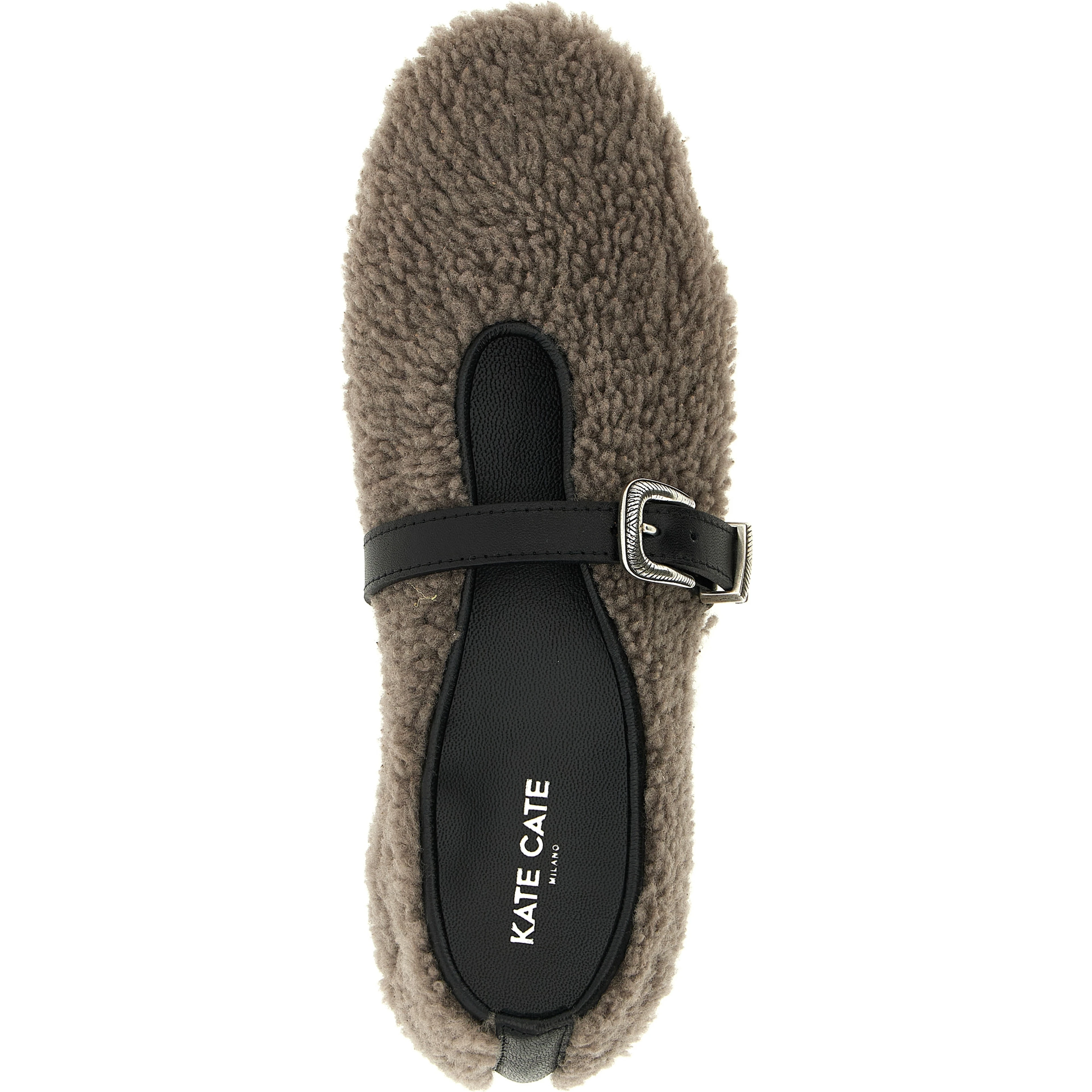 Gray Calfskin Ballet Flats