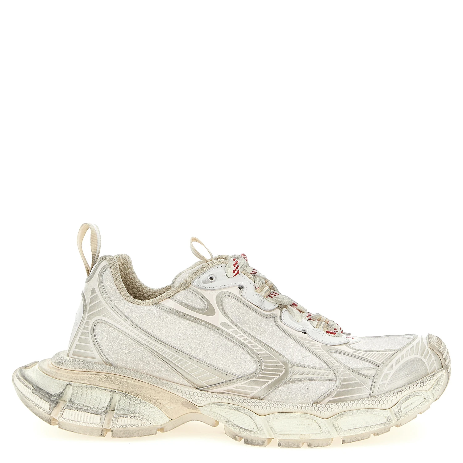 Silver Polyethylene Athletic Sneakers