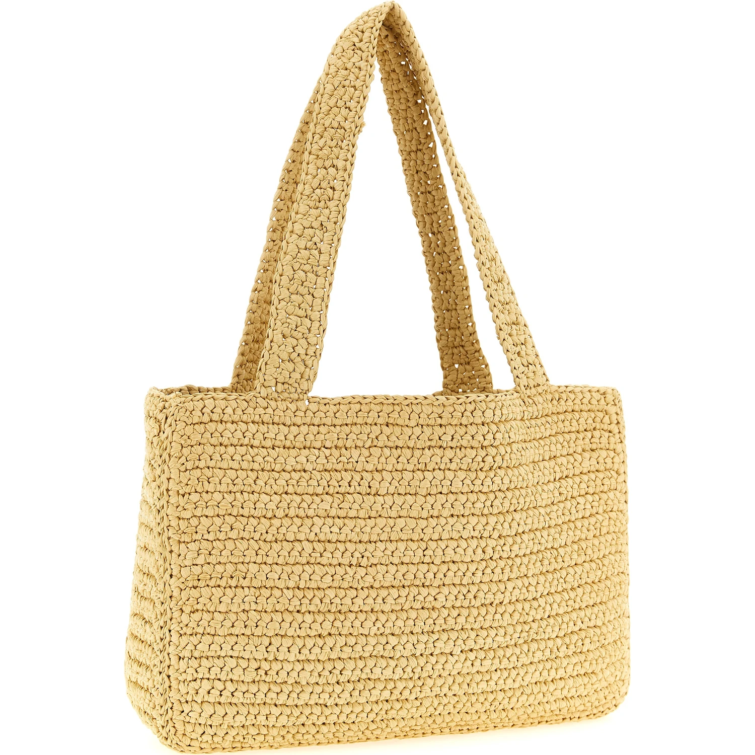 Beige Viscose Tote Bag