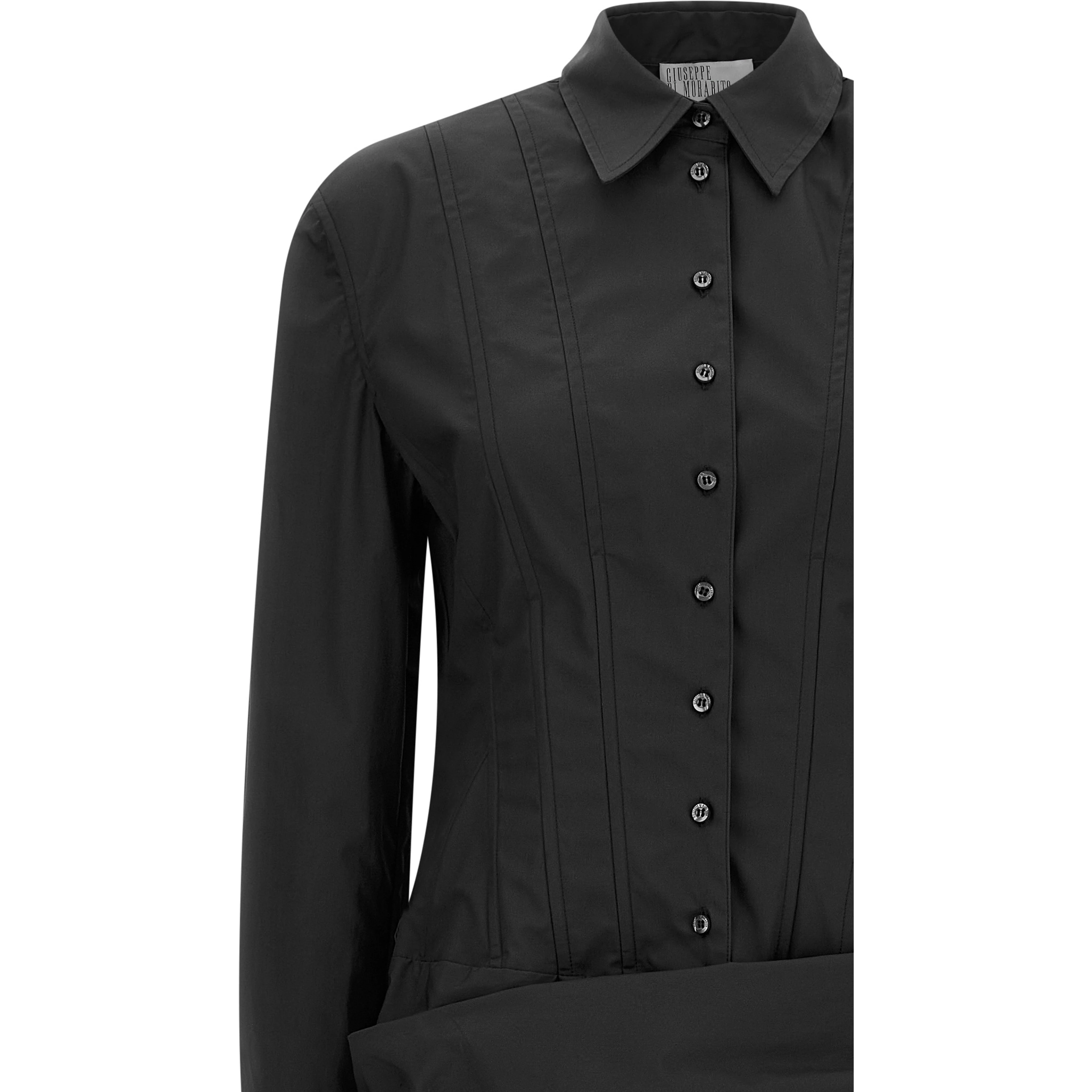 Black Cotton Short Dress