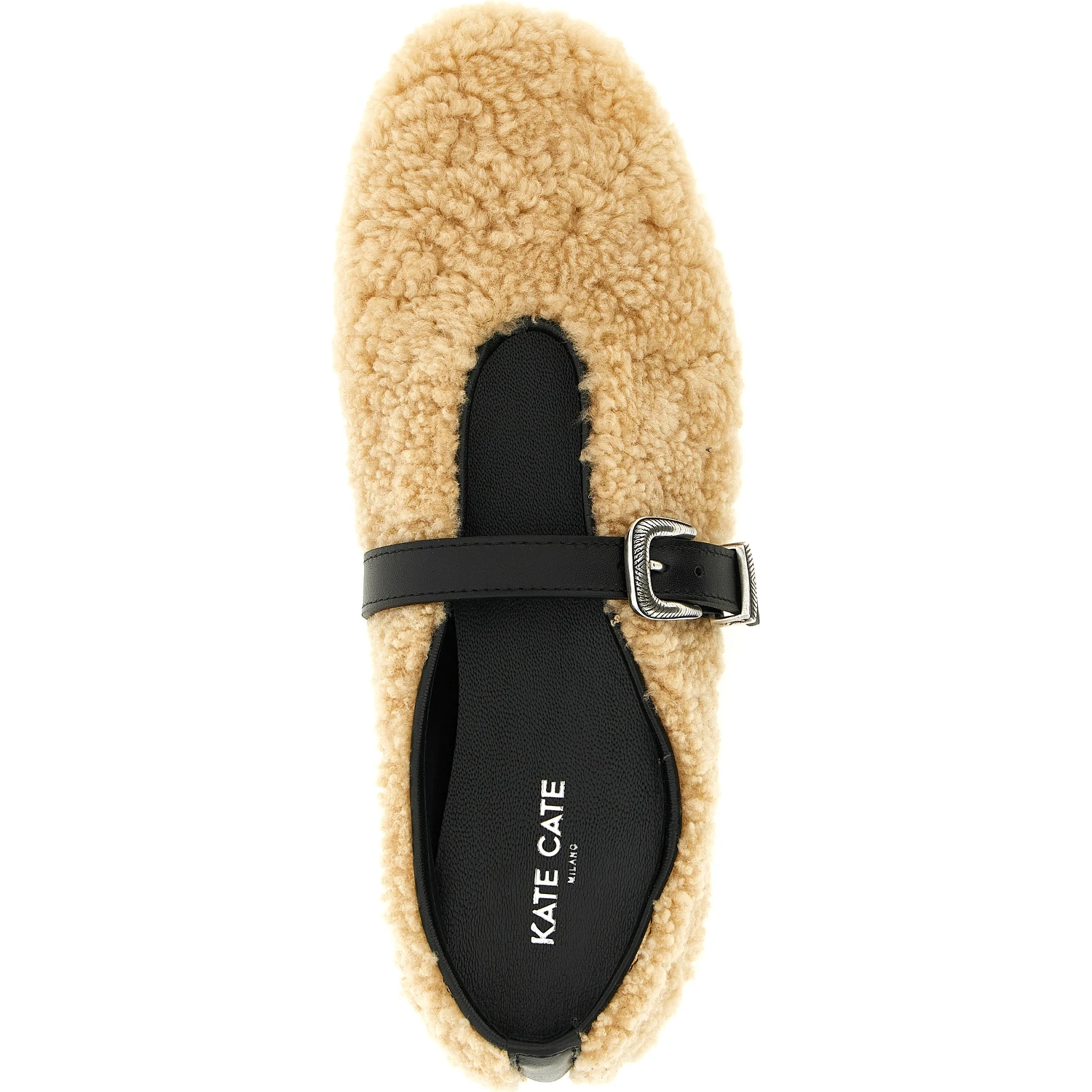 Beige Calfskin Ballet Flats