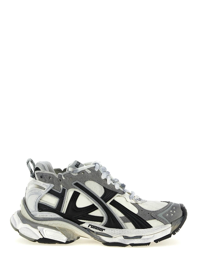 Gray Polyethylene Athletic Sneakers
