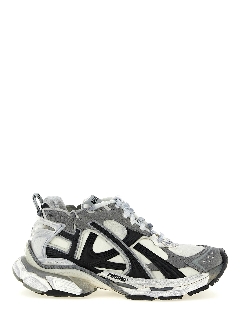 Gray Polyethylene Athletic Sneakers