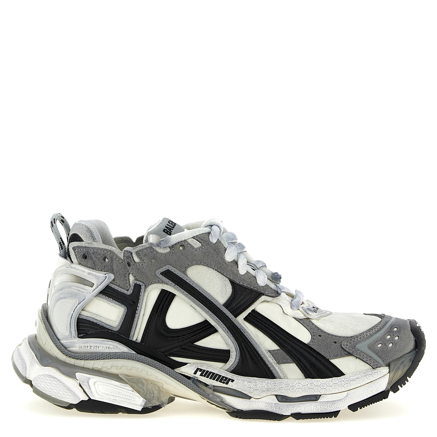 Gray Polyethylene Athletic Sneakers