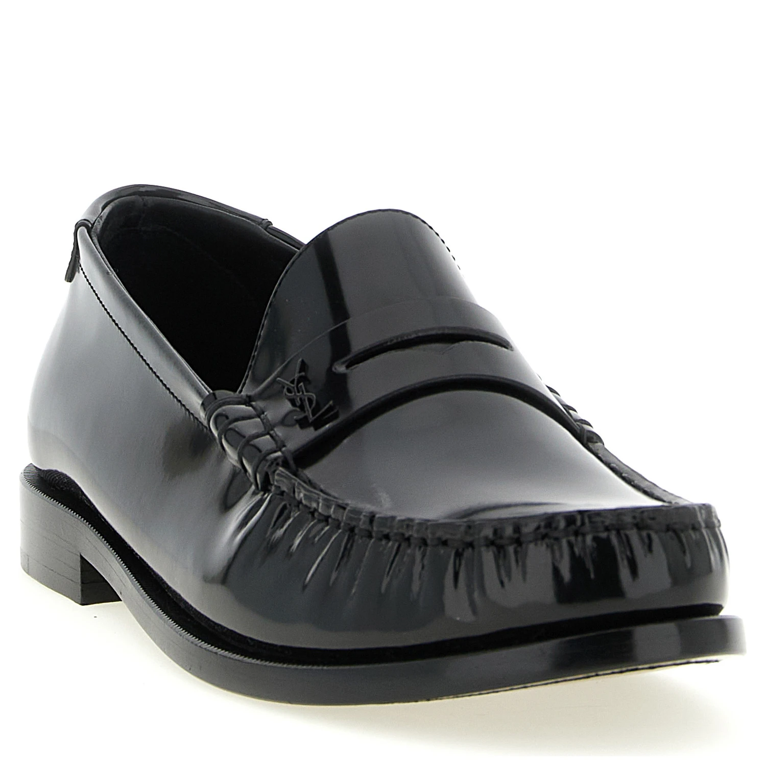 Black Calfskin Slip-On Loafers