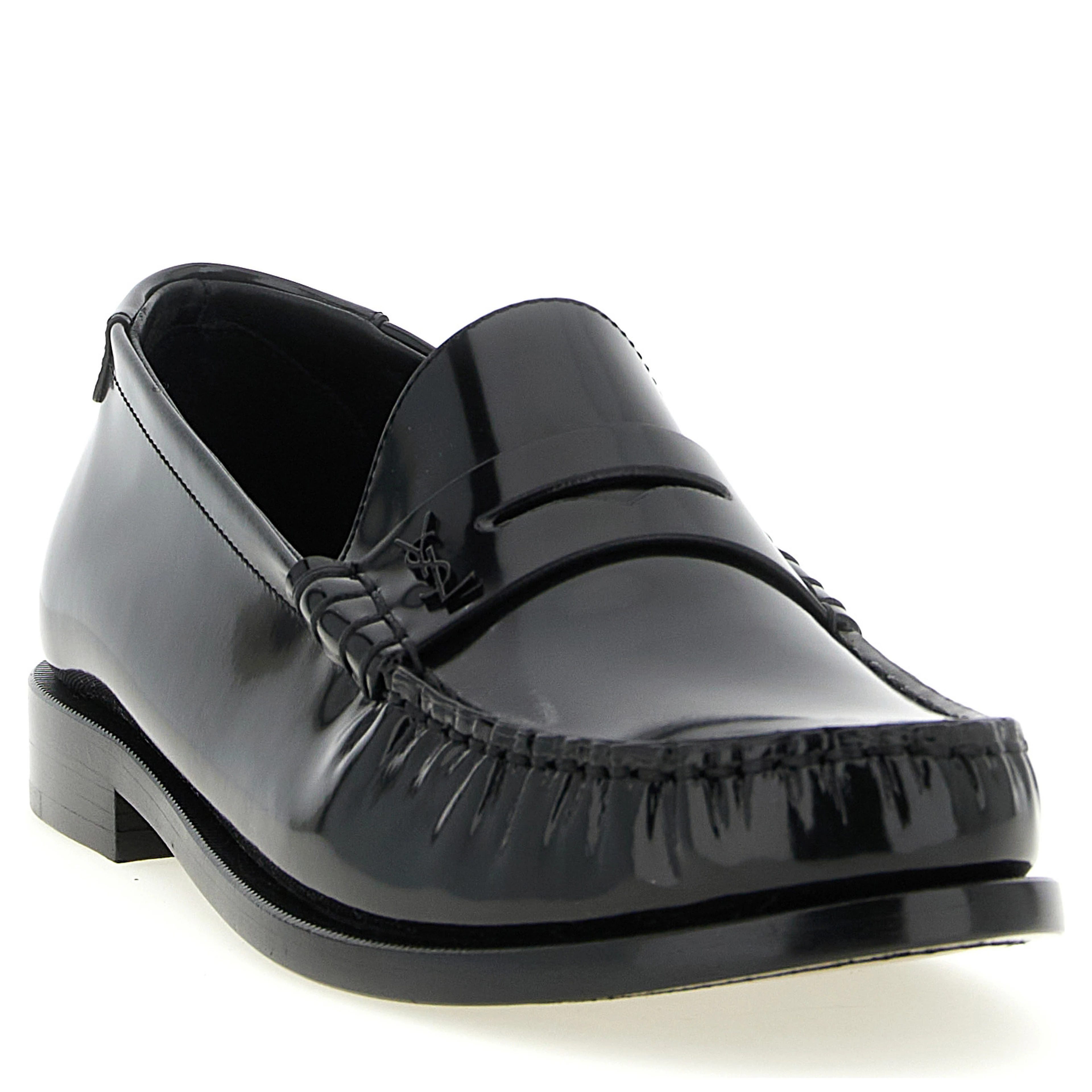 Black Calfskin Slip-On Loafers