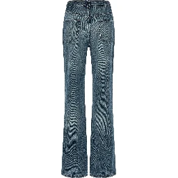 Blue Cotton Flared Jeans