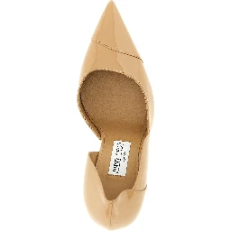 Beige Leather High Heel Pumps