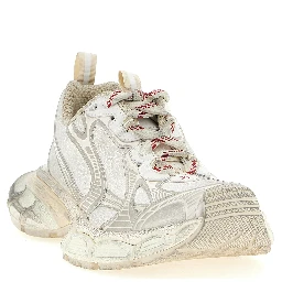 Silver Polyethylene Athletic Sneakers