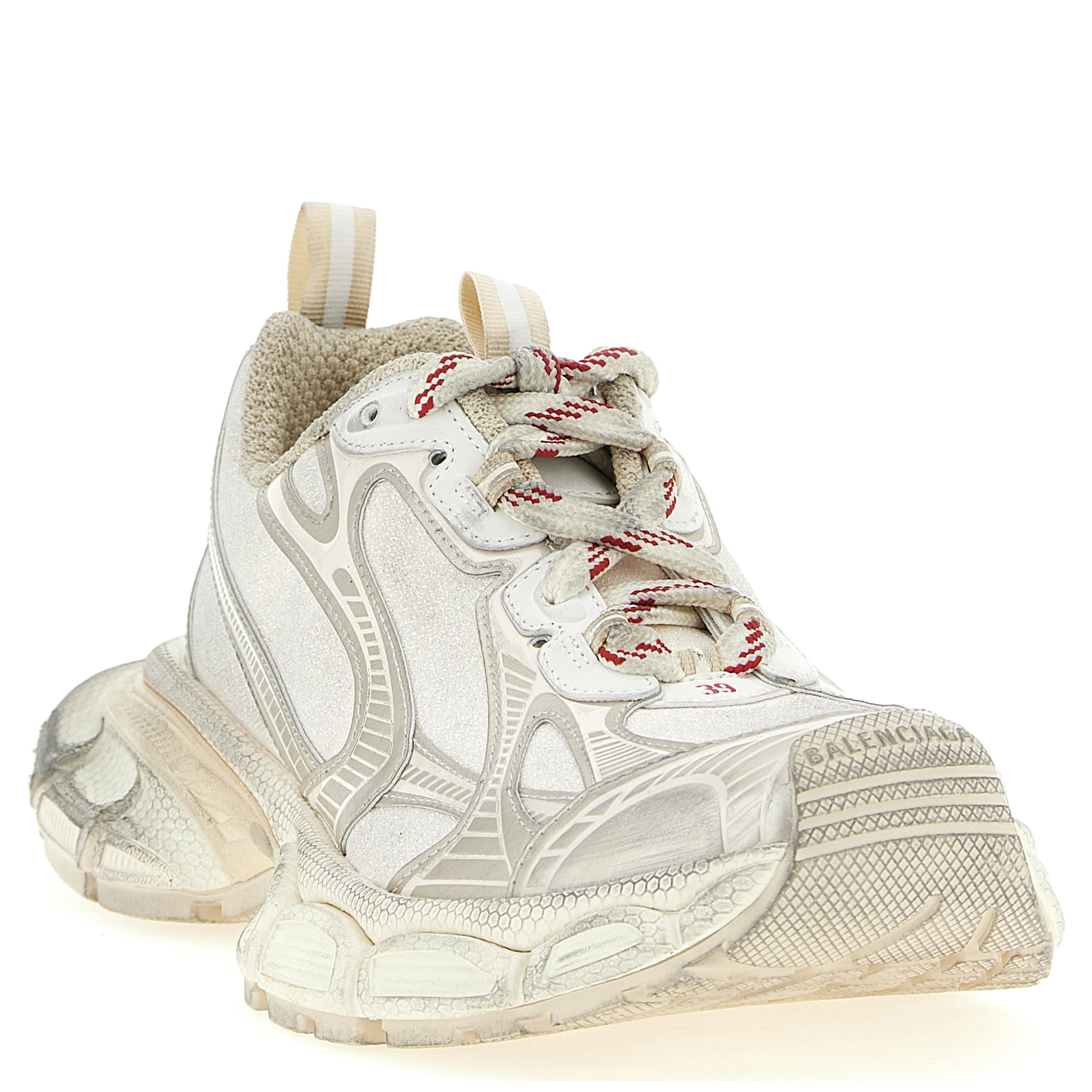 Silver Polyethylene Athletic Sneakers
