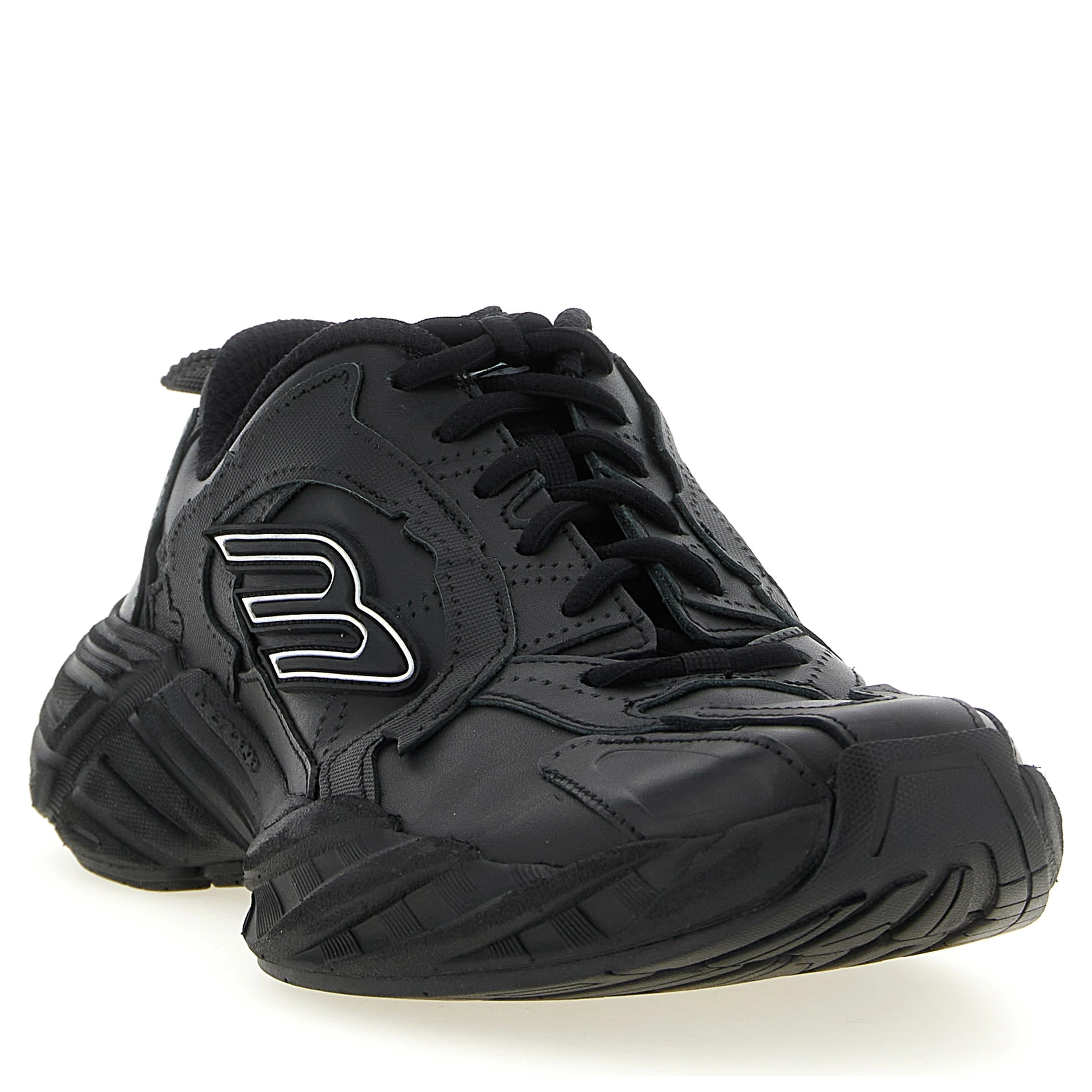 Black Calfskin Athletic Sneakers
