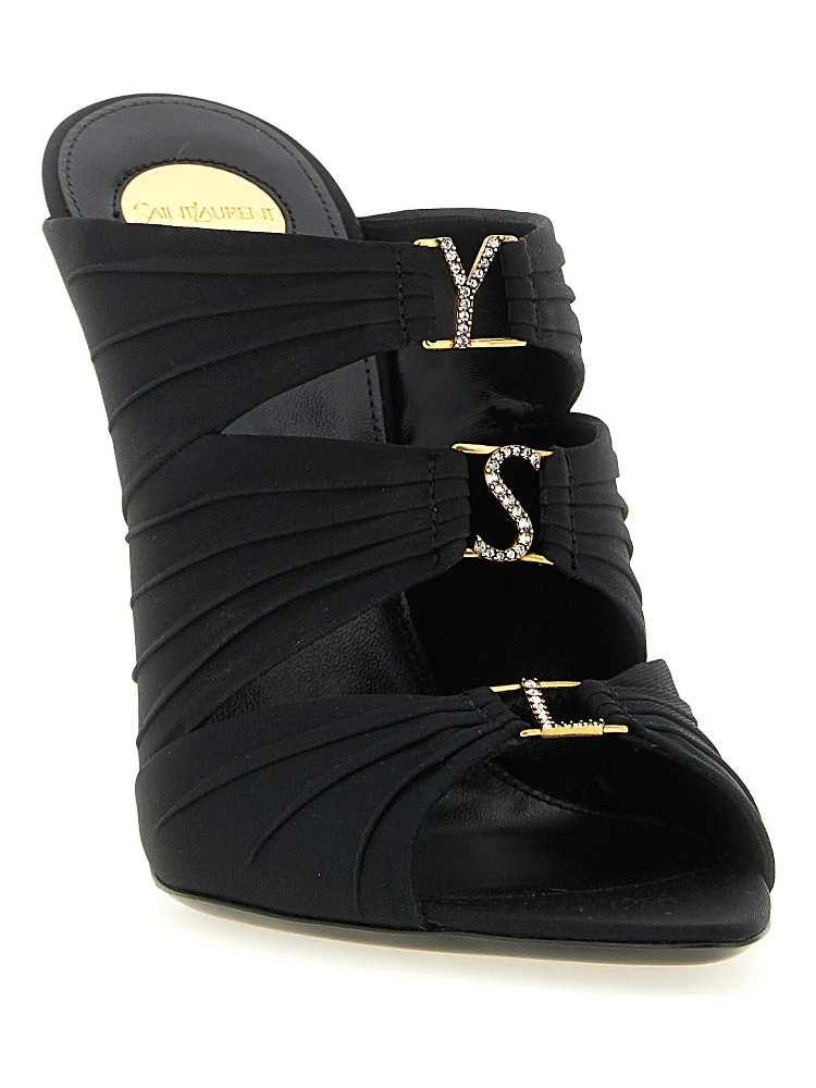 Black Viscose Stiletto Heel Sandals alternative