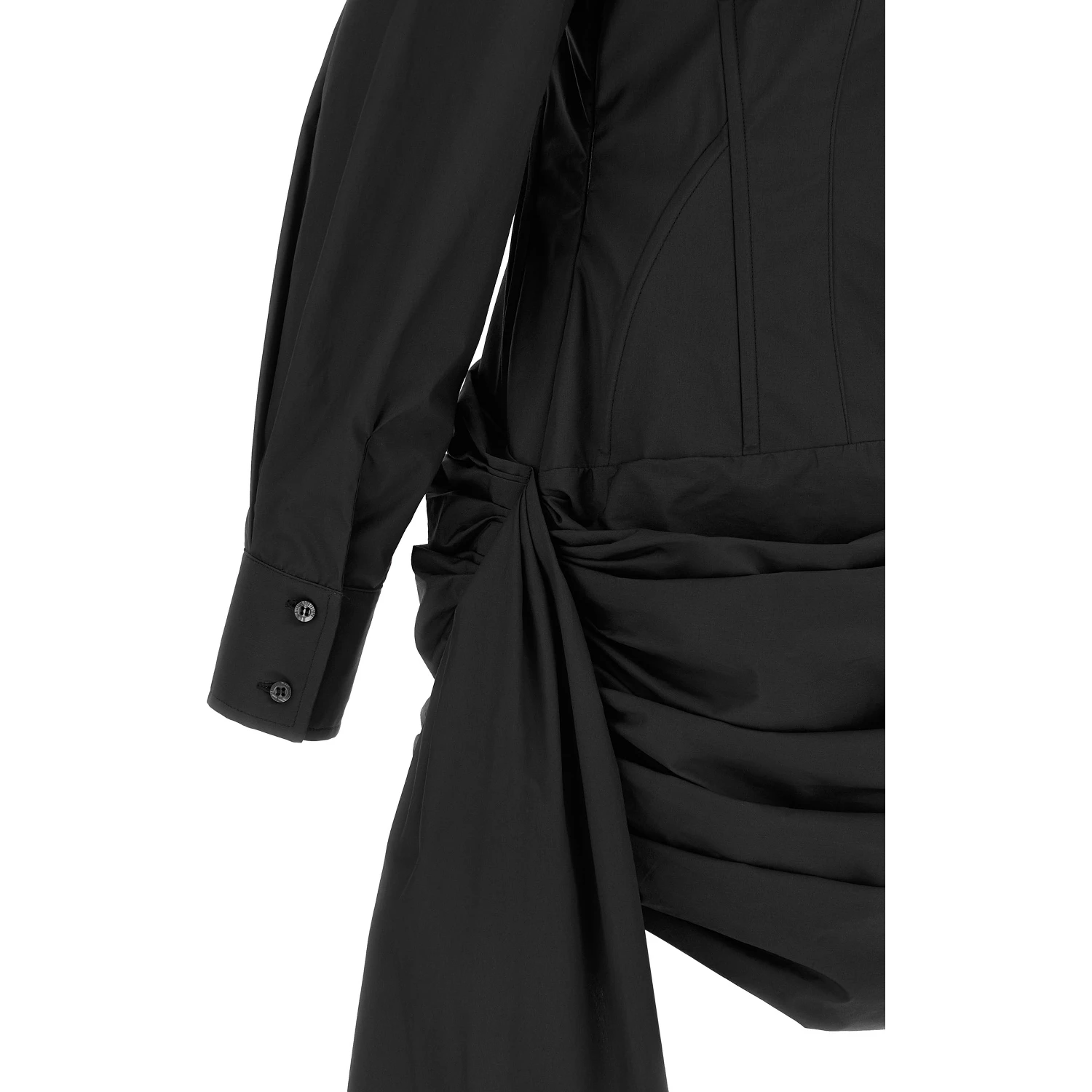Black Cotton Short Dress